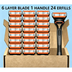 High-Quality Men Razor Set with 24 or 48 Refill Blades
