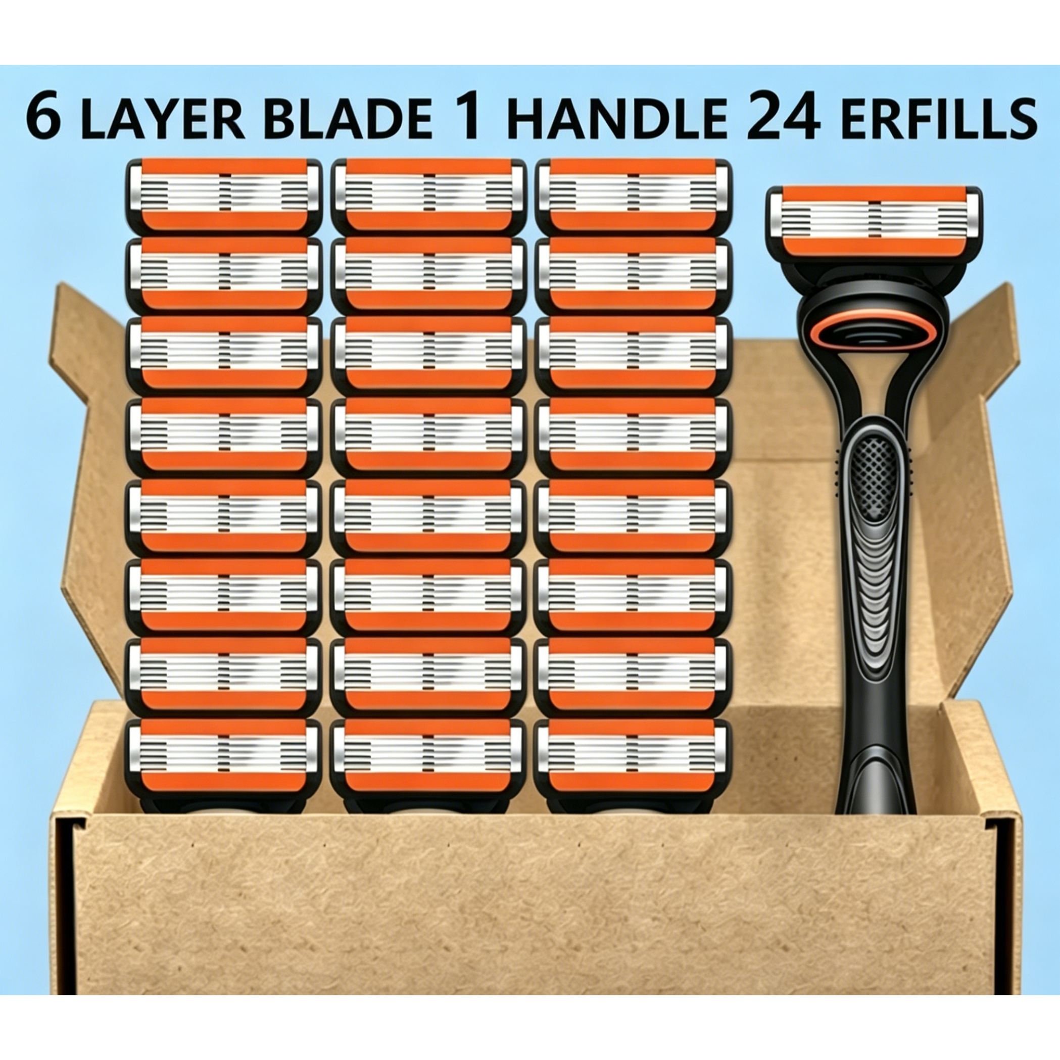 High-Quality Men Razor Set with 24 or 48 Refill Blades