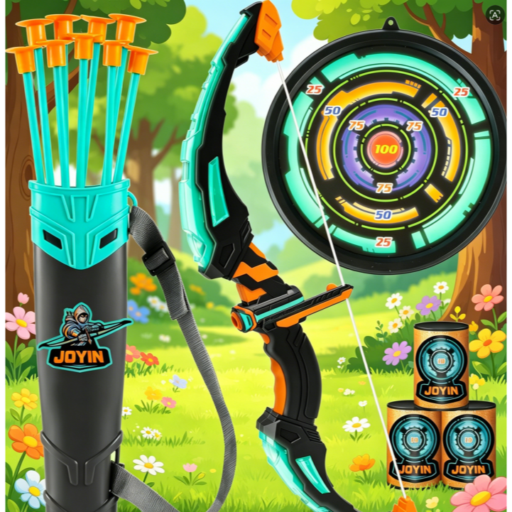 JOYIN Children's Bow and Arrow Set, LED Light-Up Archery Toy Set