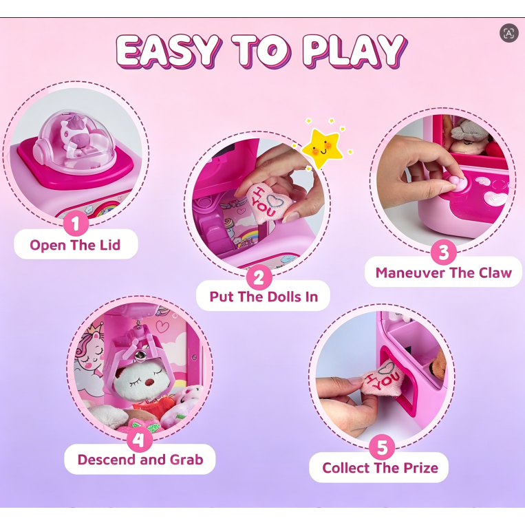 Marlene children's claw machine, mini vending machine