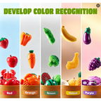 JOYIN Preschool Learning Toy Role-Playing Set includes a vegetable cutting toy.